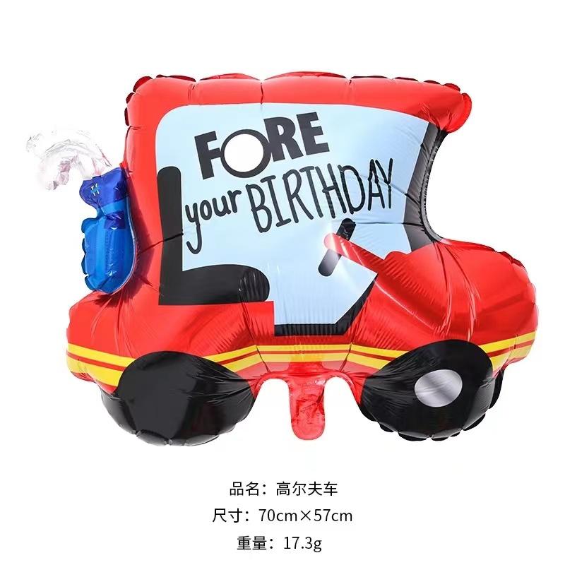 1Pc Cartoon Car Balloons Train Fire Truck Tank Engineering Car Tractor Aluminum Film Balloon Birthday Party Baby Shower Toy