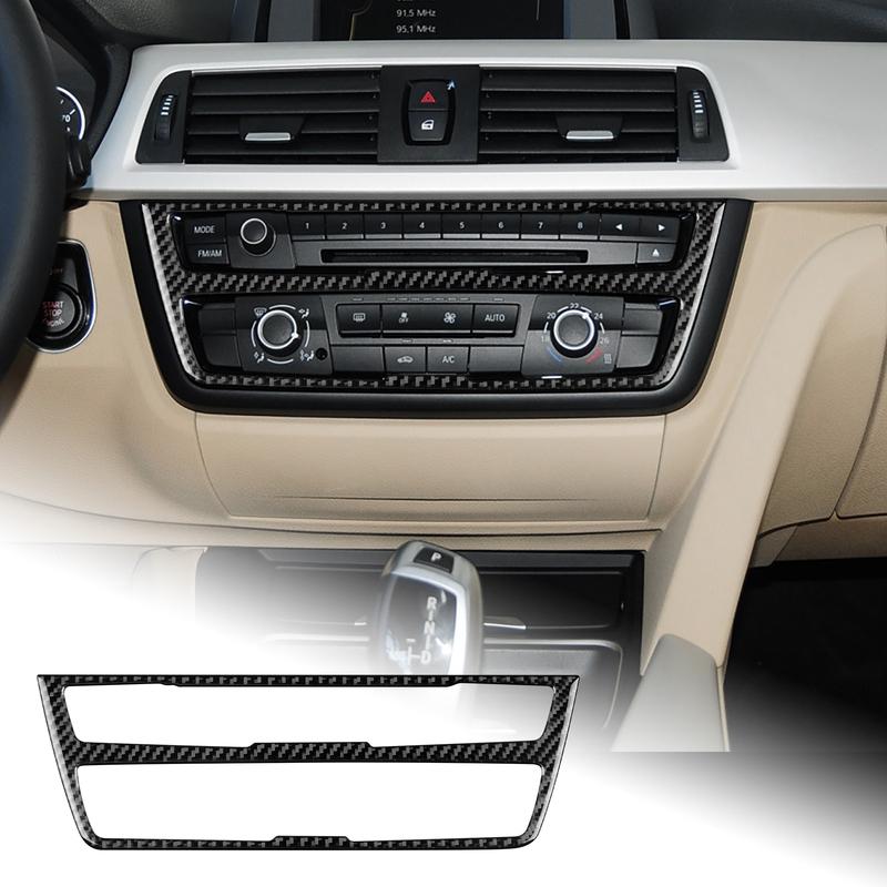 Real Soft Carbon Fiber For BMW 3 Series F30 F34 320i M3 F80 2014-2018 Car Center Console AC CD Panel Frame Sticker