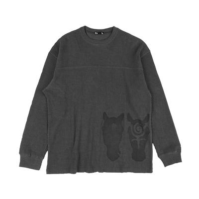 Ialtial Horsehead Waffle Ls T-Shirt Gray