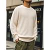 American Retro Heavyweight Pure Cotton Thick Waffle Knit Sweater for Men, Winter Base Layer, Export Men's Round Neck Knitwear