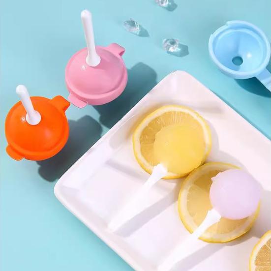 1/4Pcs Silicone Popsicle Mold Food Grade Popsicle Mold Homemade Ice Cream Maker Kids Reusable Lollipop Ice Cream Mold