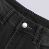 Summer Women's Button Slim Front And Back Pocket Zipper Design Flared Leg Work Pants Denim Trousers