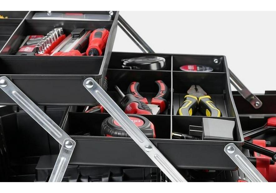 Three-Layer Foldable Tool Box for Household & Electrician Use
