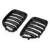 Gloss Black Dual Slats Front Hood Kidney Grill Grille Fit BMW X1 E84 2009-14 SUV