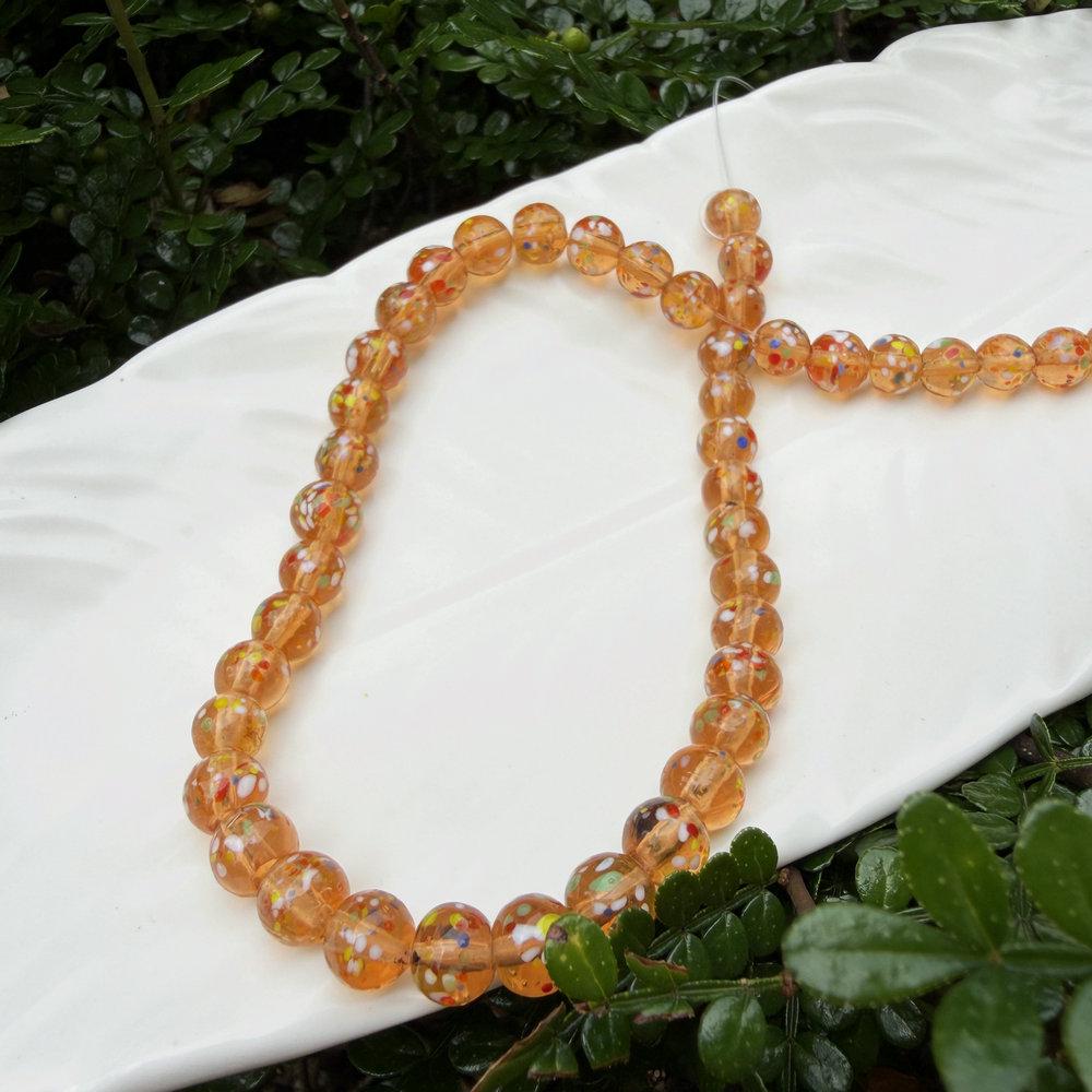Colorful Thousand Flower Speckled Glass Beads for Handmade DIY Crafts