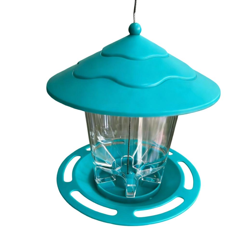 

Waterproof Bird Feeding Station Gazebo Style Bird Food Container Garden Decoration зелений
