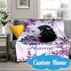 Custom Name Floral Princess Blanket bed sofa Blanket Flannel Blanket for Camping, Hiking, Picnic Essentials,gift for Fan family