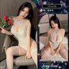 Sex underwear perspective hollowed out pure lace neck sling vest Spice girl slim fit sexy inner pajamas qqny