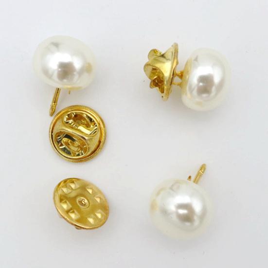 Flower Shape Anti-Exposure Women Brooch Pin Shining Rhinestone Faux Pearls Safety Pin Costume Accessories