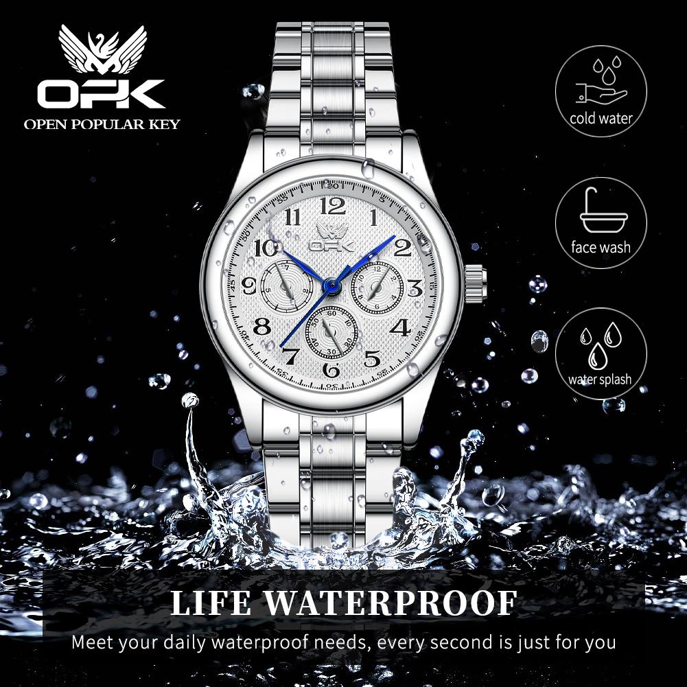 OPK 6012 Ladies Watches Luxury Waterproof Stainless Steel Elegant High Quality Business Women's Quartz Wristwatch