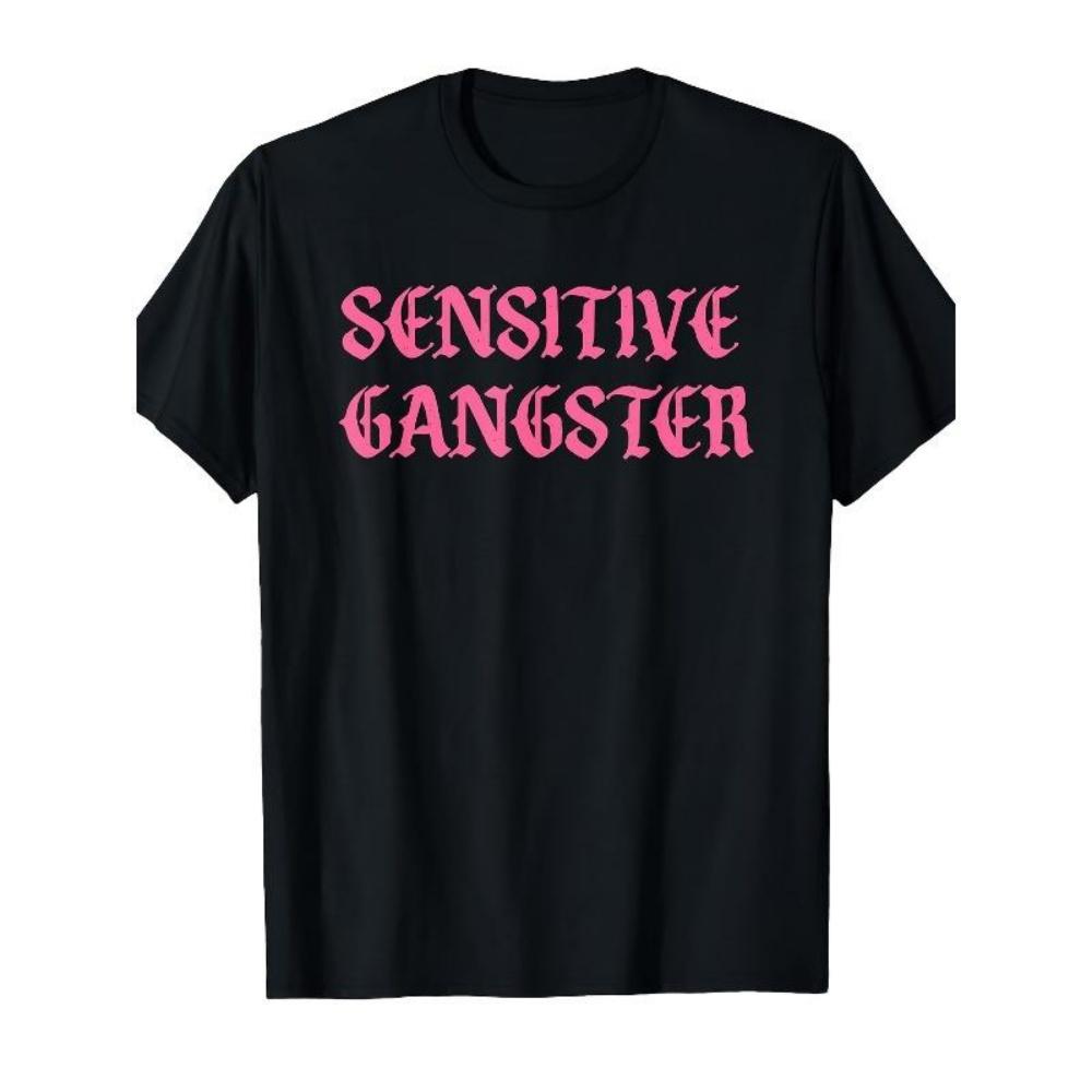 European Sizes Sensitive Gangster Design T-Shirt[Cool Design] Street Trending Style Tee Comfortable S чёрный