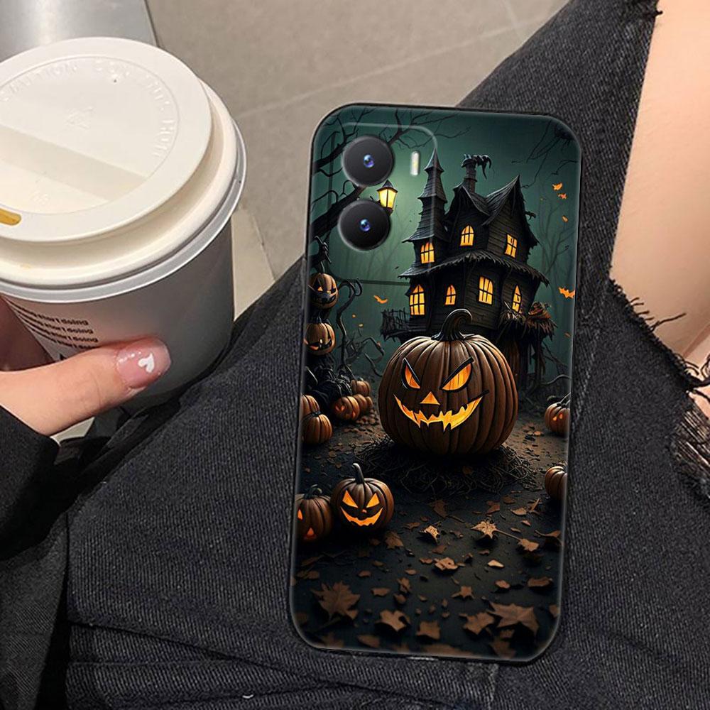 Halloween Pumpkin Bat Phone Case For VIVO V60 V50 V40 LITE S1 V17 V20 SE V21 V23 V23E V25 V25E V27 V27E V29 V29E V30 Case Cover