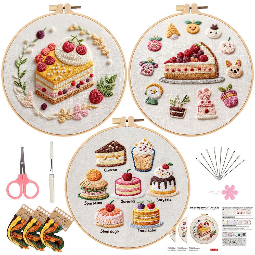 New Embroidery Diy Handmade Material Pack Cake Dessert Embroidery