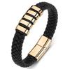 Classic Black Leather Wrap Bracelet for Men Metal Magnetic Clasp Fashion Bangle Bracelet Male Birthday Gift