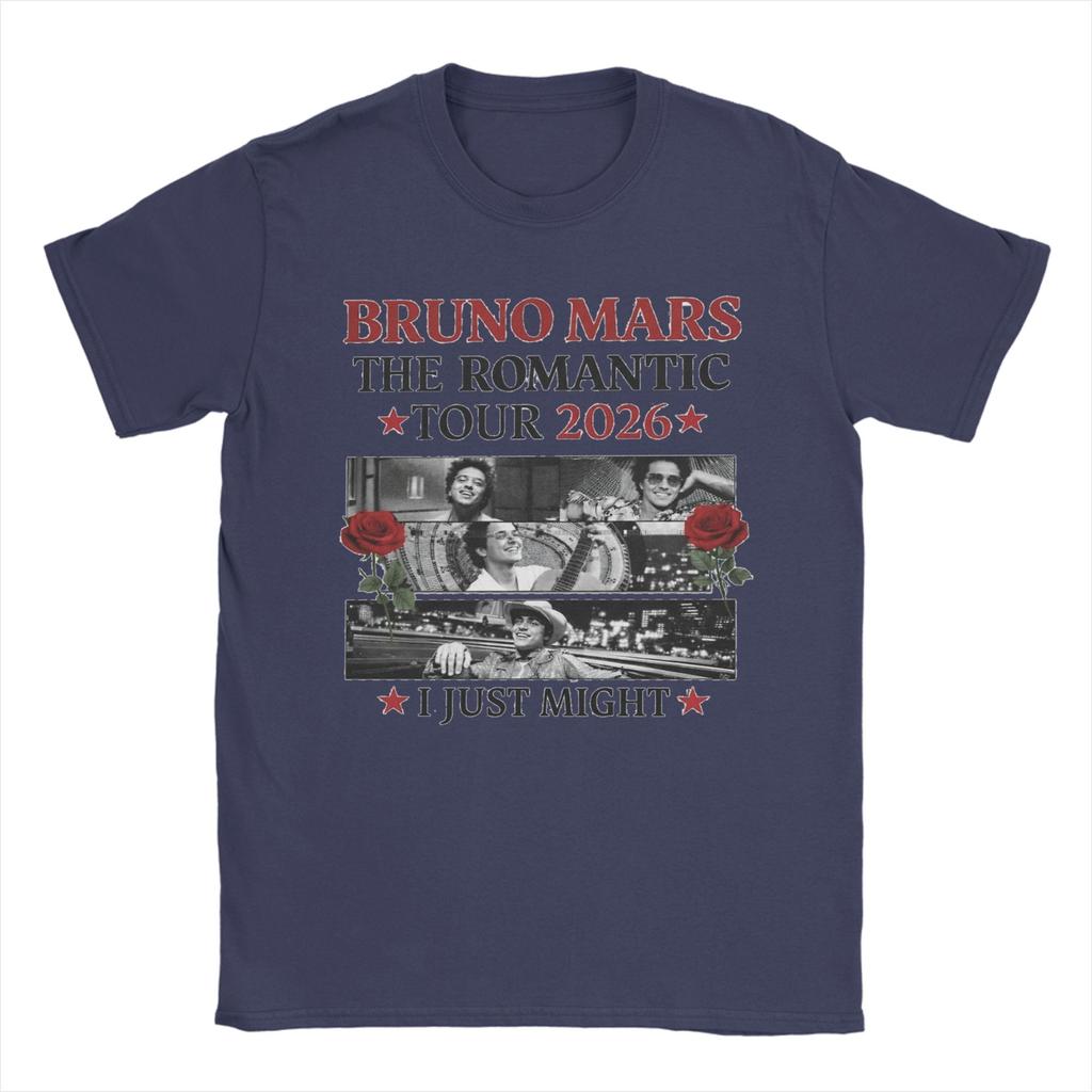 The Romantic Tour Bruno Mars 2026 TShirts for Unisex Crewneck 100 Cotton T Shirt Short Sleeve Tee Shirt Graphic Printed Clothes