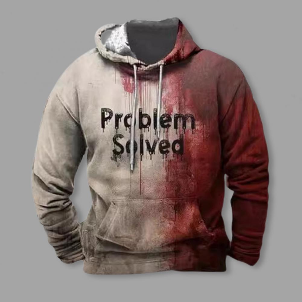 Unisex Hoodie Hoodie Halloween Bloody Hooded Long Sleeves Loose Sweatshirt