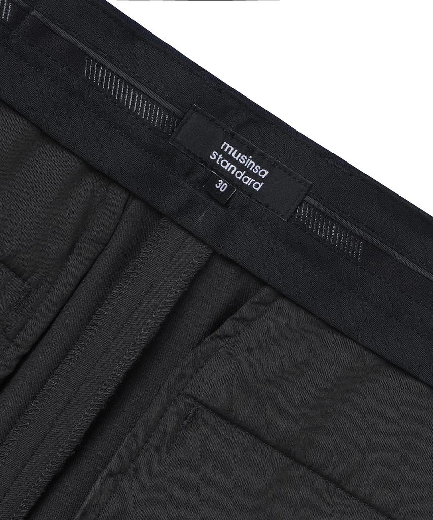 MUSINSA STANDARD Straight Hidden Banding Slacks [Gunmetal]