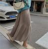 Korean Knitted High Waist Long Skirt for Women Thick Streetwear A-line Skirts Elegant Casual Skirt Autumn Winter