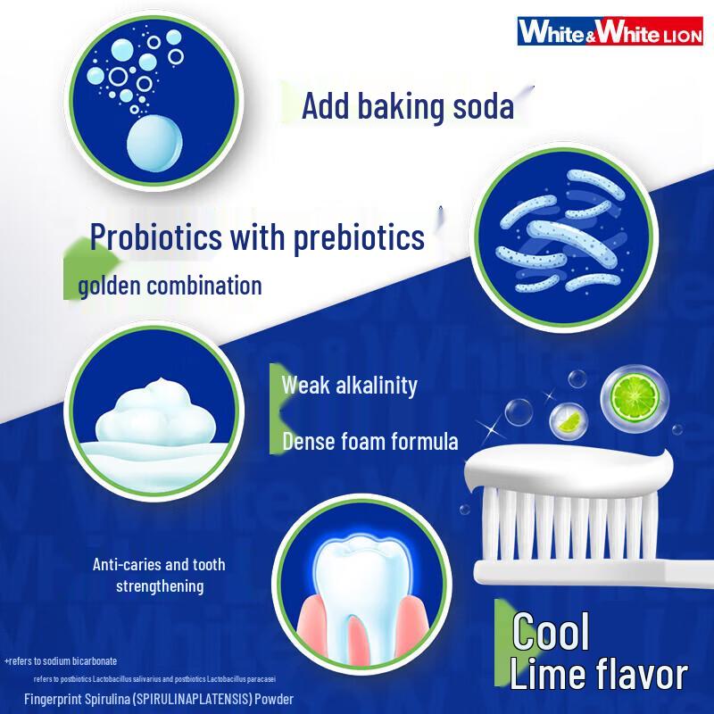 Lion King WHITE&WHITE Baking Soda Probiotic Toothpaste