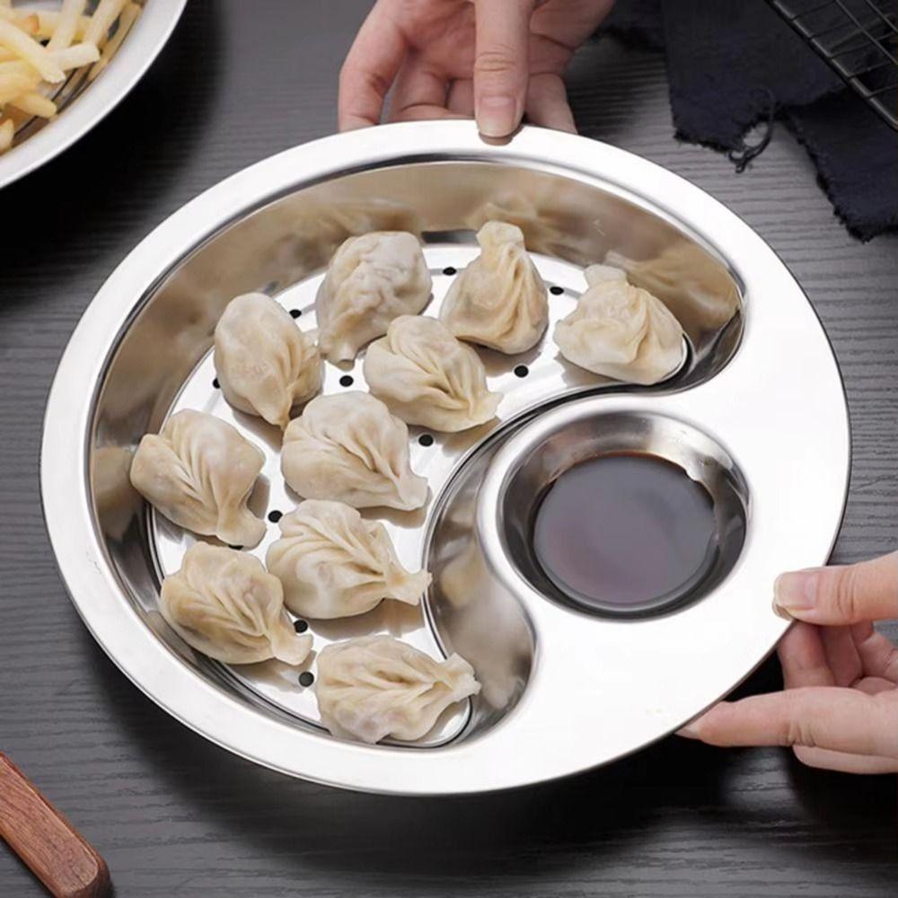 Förtjockad Dumplingsfat Rostfritt Stål Avrinningsfat med Vinägerfat För Efterrätter