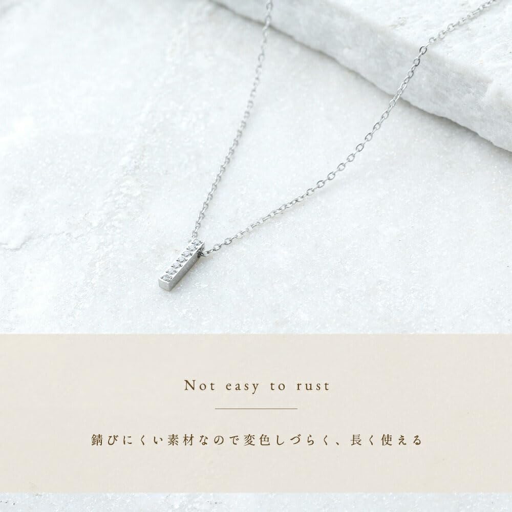[mico.lor] Stainless Steel Necklace (111) Stick CZ Pendant, Surgical Stainless Steel 316L, Hypoallergenic, for Men and Women, Gold