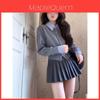 French Sweet Style Girl Long Sleeve Top And Short Skirt Set For Fall Fashion