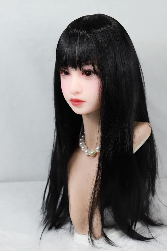 Figure head TPE head wig 2 connection wig type long black hair not only, high-quality head, only, type, methods, #205 - (stand included)