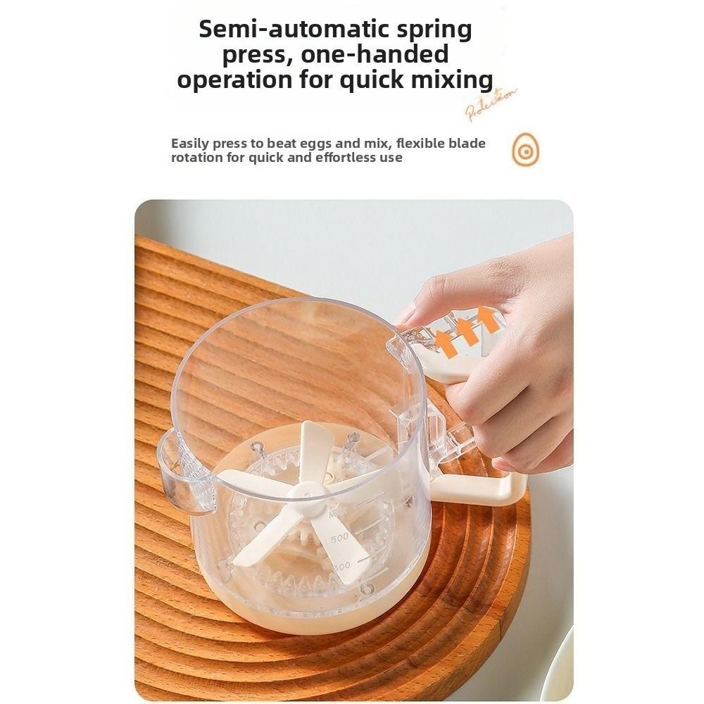 Eierbecher mit großem Fassungsvermögen, klarer Skala, 2-in-1 Eierschläger, manueller Eimixer, Sahnespender