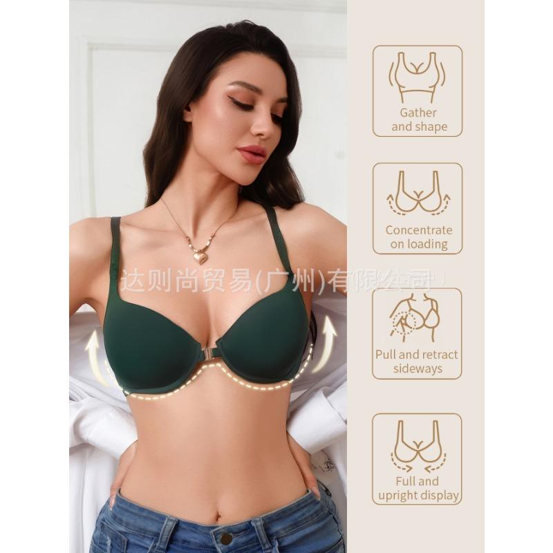 Women Sexy Lace Front Buckle Push Up Minimizer Comfy Beauty Back Bra