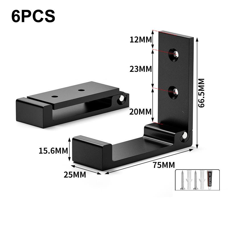 6 stuks Opvouwbare Haken Muur Deur Kledinghaken Aluminiumlegering Roestvrij Muurhanger Kleding Jas Handdoek Kapstokhaken