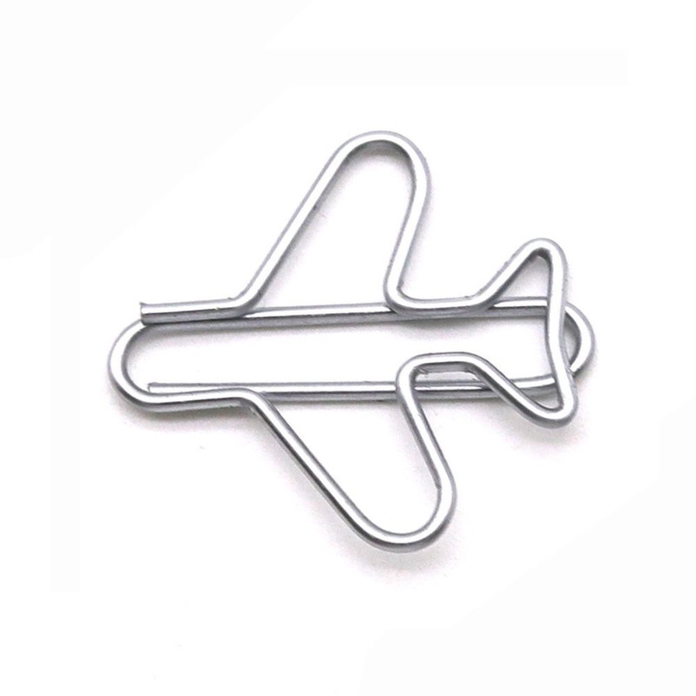 10pcs Index Bookmark Airplane Paper Clip Metal Memo Creative Bookmark Clip Metal Paper Clips  School