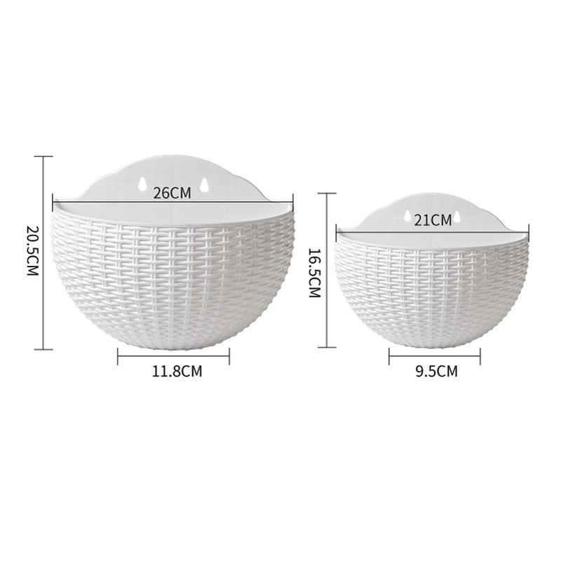 Flower Pot with Hooks Exquisite Wall-Mounted Plastic Wall Hanging Basket Flowerpot for Outdoor Garden Balcony Planter Bucket Home Decor New