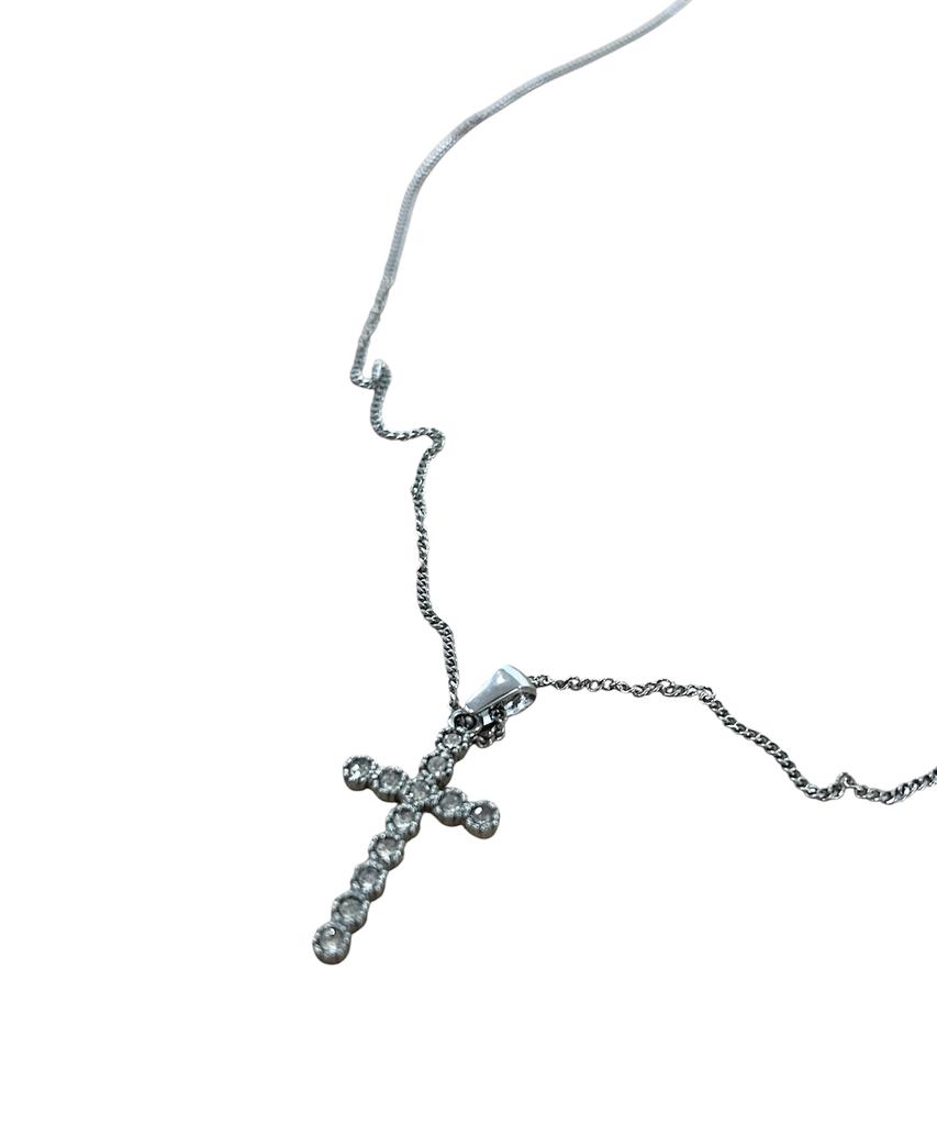 Sk8Er Rock Cubic Cross Thin Chain Necklace ((Striel))