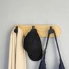 Bamboos And Stainless Steel Hook For Hanging Towels Clothes Decorative Coat Rack Wall Mounted Key Organizer
