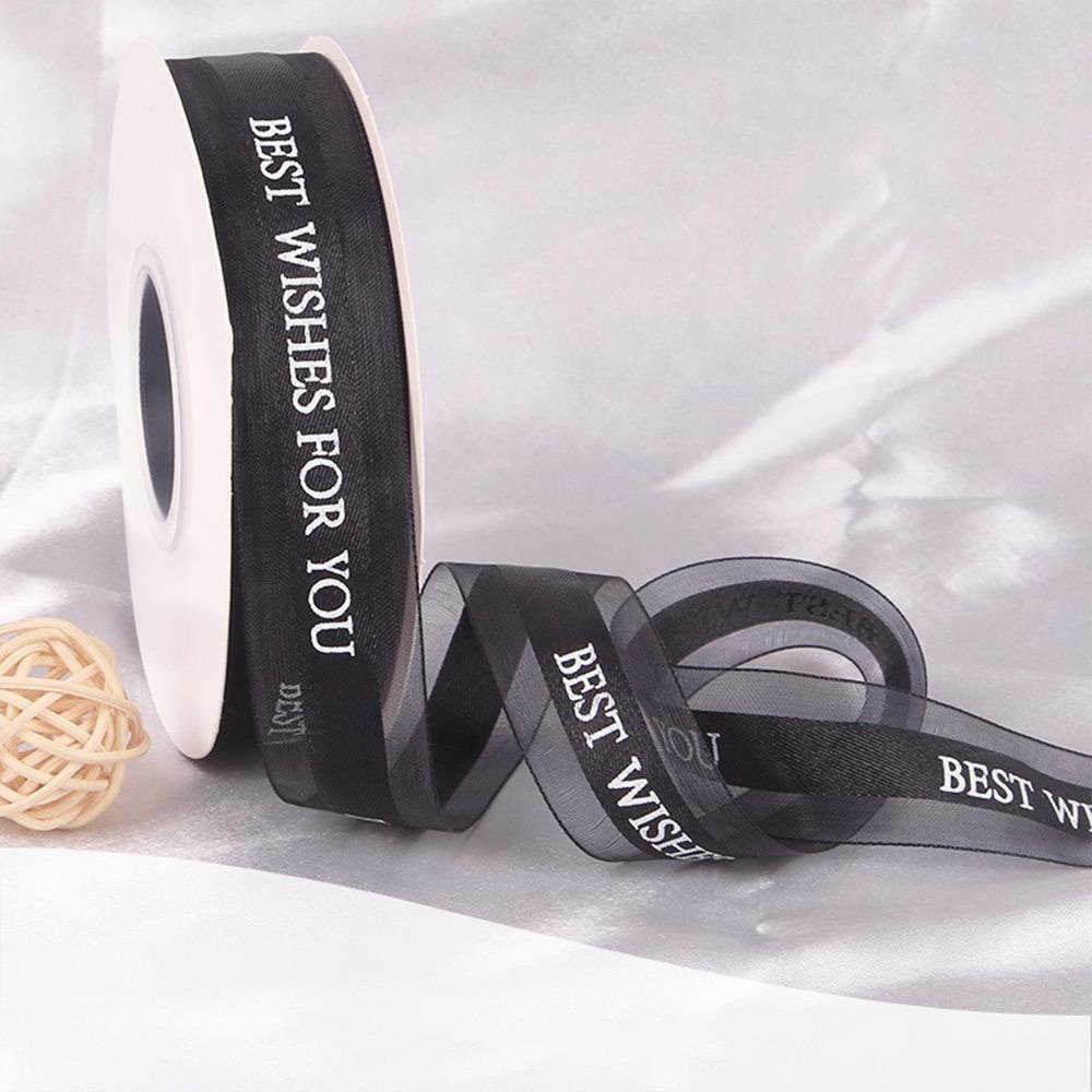 

Best Wishes for You Chiffon Ribbons Multicolor Decorative Webbing New Gift Packaging Ribbons чёрный