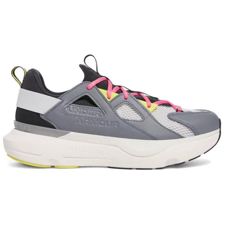Under Armour Unisex UA Infinite MVMNT Shoes Downpour Gray Silica Green Noble Gold 3028667-024