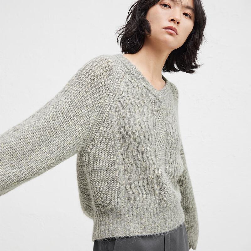 Broadcast Women's Irregular Knit V-Neck Sweater