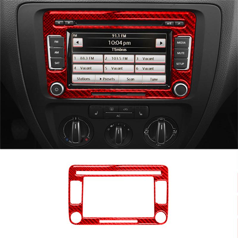 For Volkswagen Jetta 2011 2012 2013 2014 ABS Carbon Fiber Car Center Control Interior Decoration Sticker Car Accessories