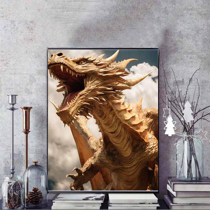 New Arrival 5D DIY Full Circle Diamond Painting "Flying Dragon" Embroidery Cross Stitch Home Decor Gift