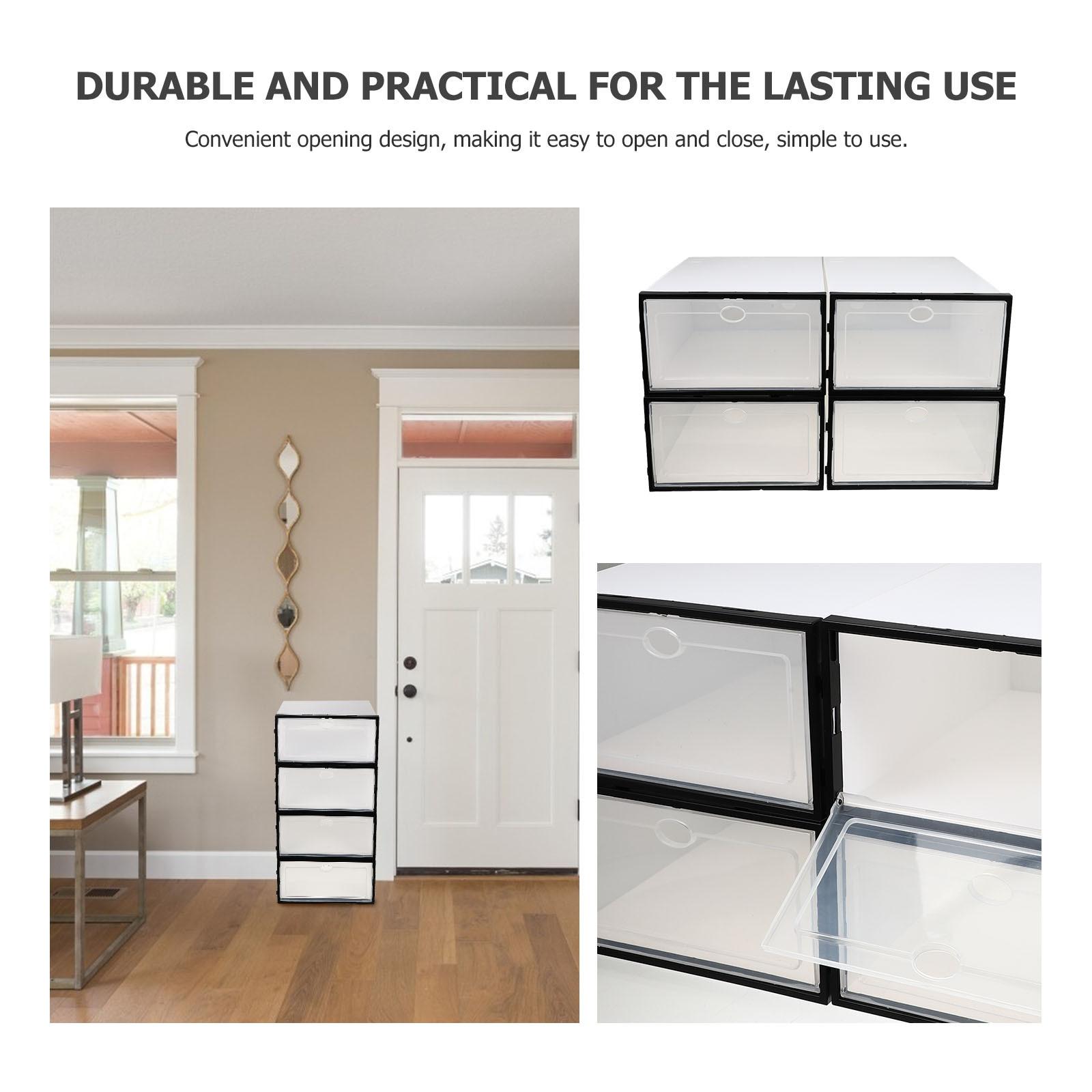 4 шт. Утолщенный водонепроницаемый ящик для хранения обуви для домашнего использования, компактный, легко открывается/закрывается, надежный контейнер, коробка для обуви 29.5X20X11.5CM