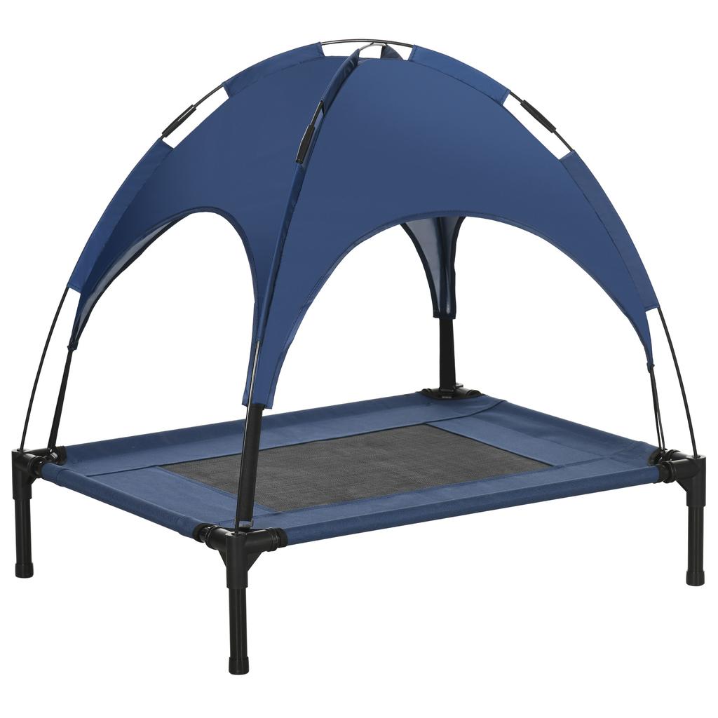 Pet Bed with Canopy, Dog Bed, Foldable, Weather-Resistant, Blue