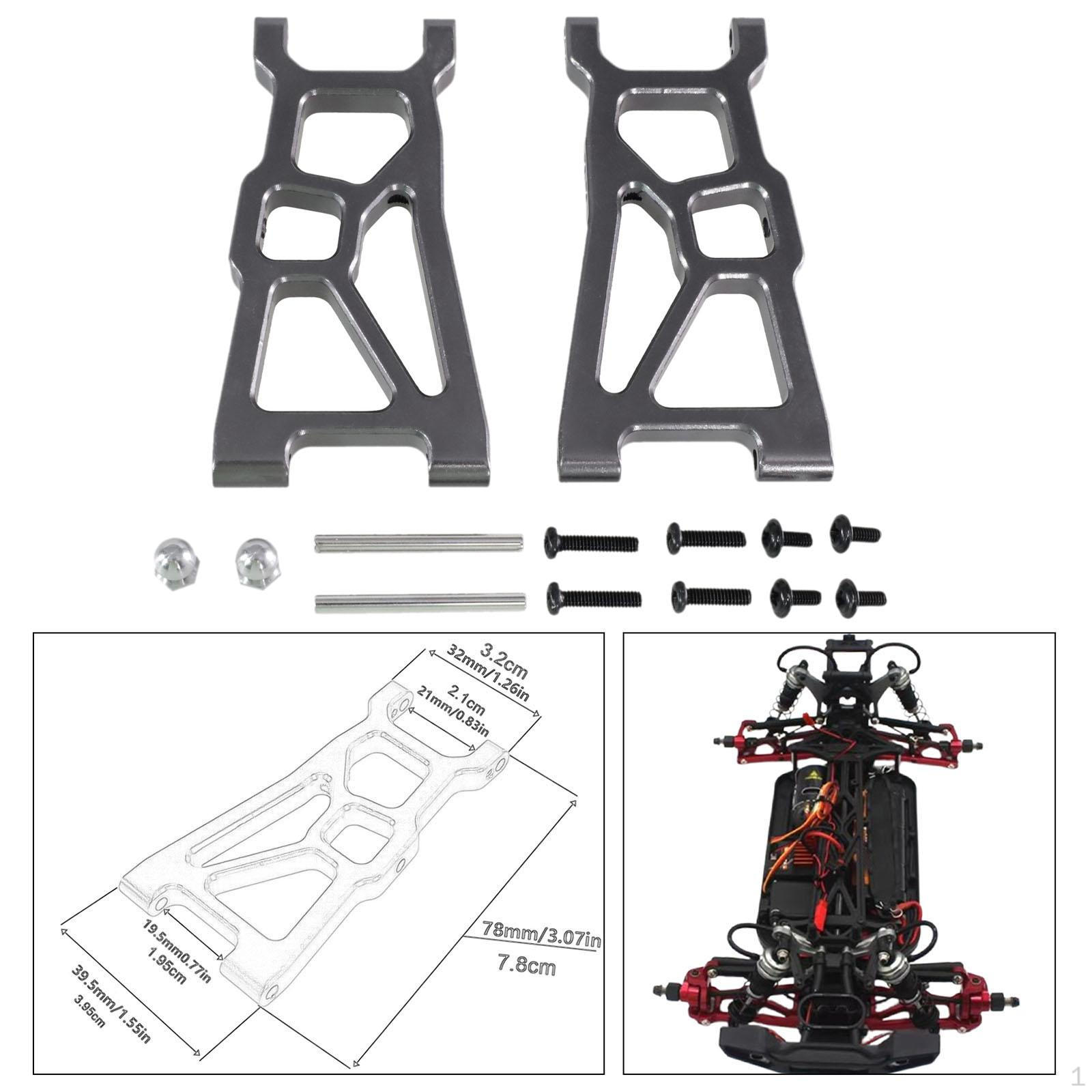 

1/10 Metal Front Lower Arm Set Arms Replacement Easy to Install Remote Control Car Parts for сірий колір