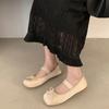 Shoes for Women 2025 Spring and Autumn New Square Toe Low Heel Soft Sole Ballet Flats Women's Vintage French Mary Jane Shoes