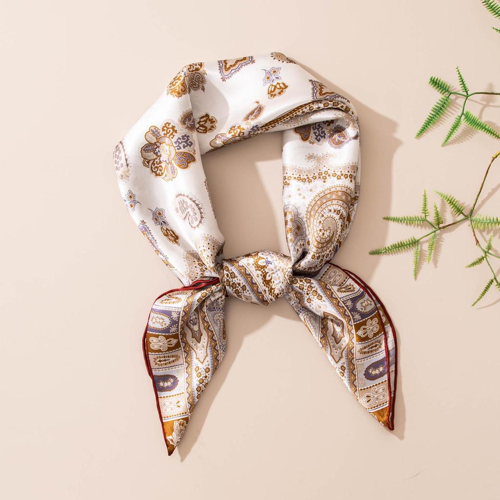 Korean Style Vibe 2026 Spring/Summer Mulberry Silk Scarf for Women - Versatile Print Neck Protector