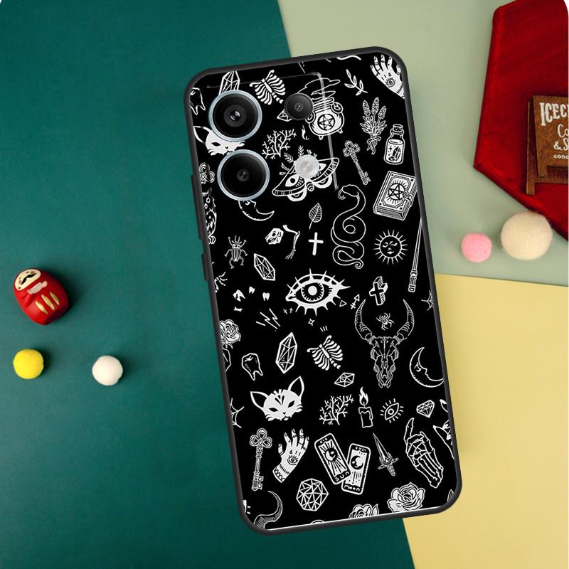 Occult Witchcraft Moon Gothic Witch Case For Xiaomi Redmi Note 14 13 12 11 10 9 Pro 11S 12S Redmi 15 14C 13C 10C 12C 15C Funda