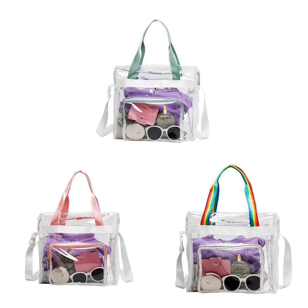 Pvc Transparent Tote Bag With Large Capacity For Beach And Gym Use In Cross Border Style