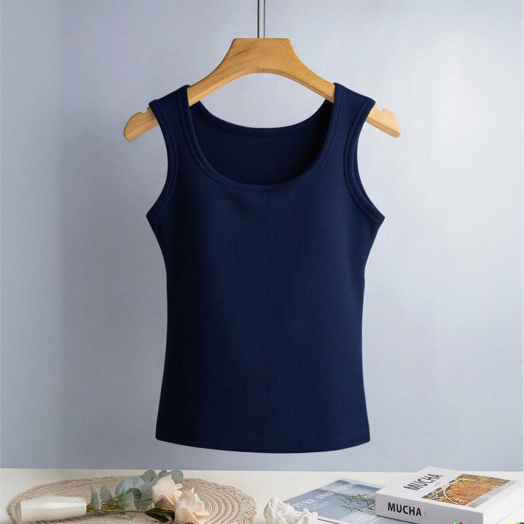 Women's I-Shaped Slim Fit Sports Tank Top with Built-In Cup