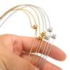 1 Piece 304 Stainless Steel Wire Collar Choker Necklace Round with Removable Ball End Cap Handmade DIY Jewelry Making 45cm Long