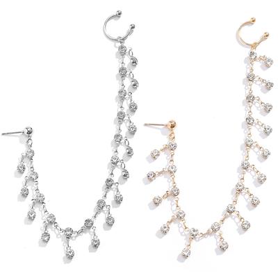 Mode Party Nasenring Nicht Piercing Frauen Punk Ohrringe Kette Geometrisch Frine Kette Ohrring Fake Nasenclip Schmuck
