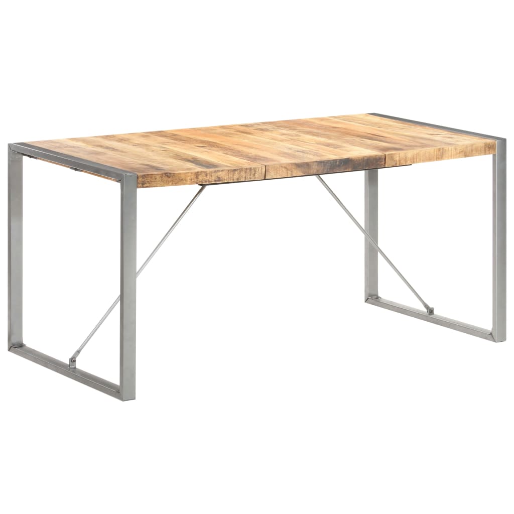 Dining Table 160x80x75 cm Rough Mango Solid Wood
